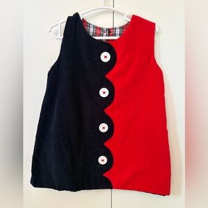 Beaufort Bonnet Company Red and Navy Plaid Lined dress/jumper